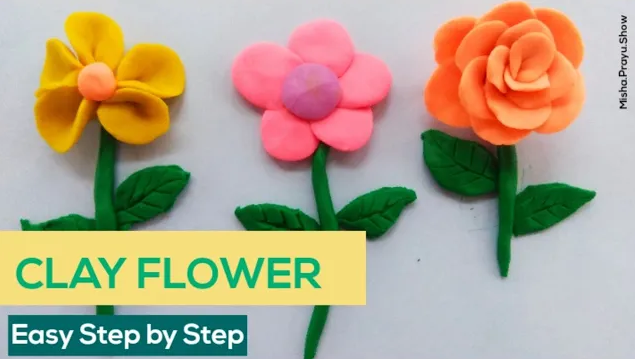 flower with clay